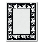Black White Maze Border Rug
