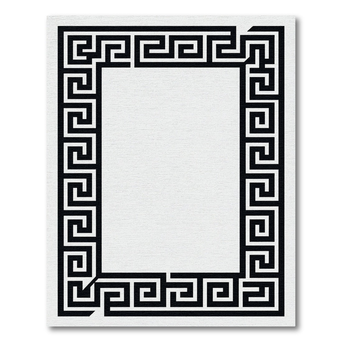 Black White Maze Border Rug