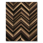 Modern Bronze Geometric Chevron Stripe Rug