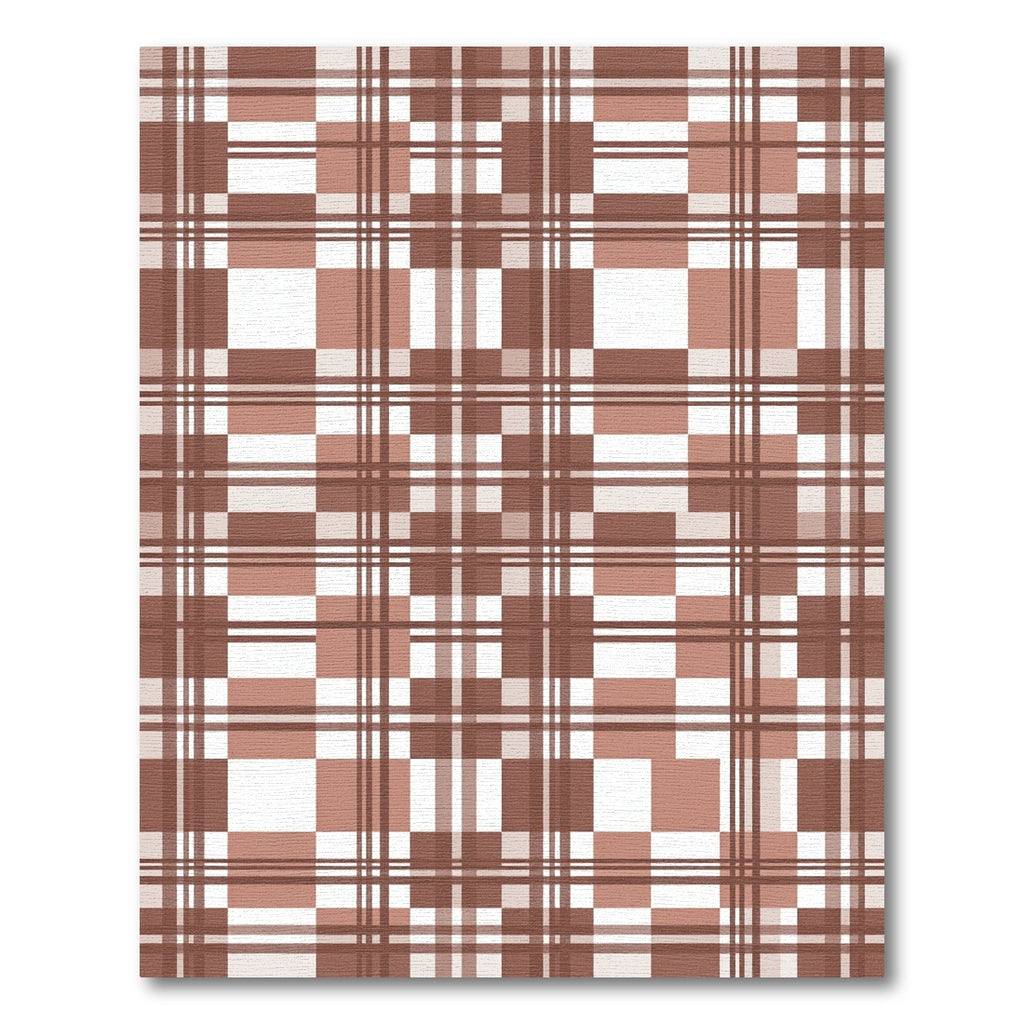 Modern Terracotta Brown Plaid Grid Rug