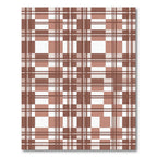 Modern Terracotta Brown Plaid Grid Rug