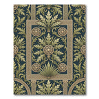 Green Gold Acanthus Leaf Border Rug