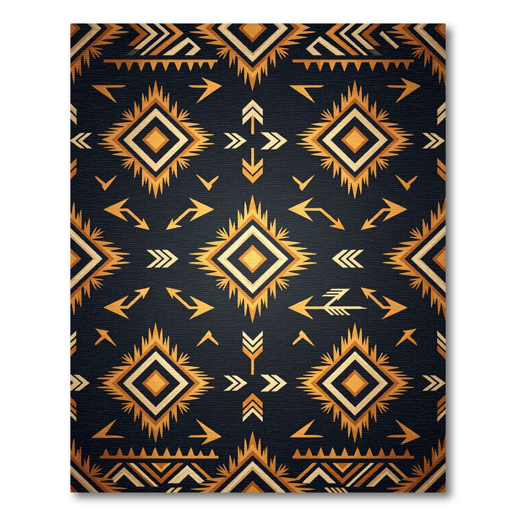 Tribal Sunburst Arrow Dark Rug