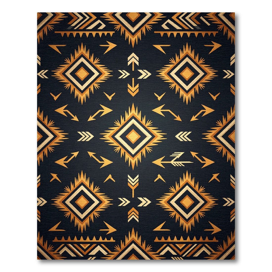 Tribal Sunburst Arrow Dark Rug
