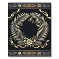 Elegant Gold Palm Frond Floral Frame Rug