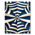 Navy and Cream Nautical Striped Umbrella Rug