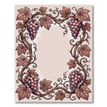 Ornate Brown Grape Vine Border Rug