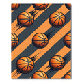Dynamic Orange Basketball Slant Stripe Rug