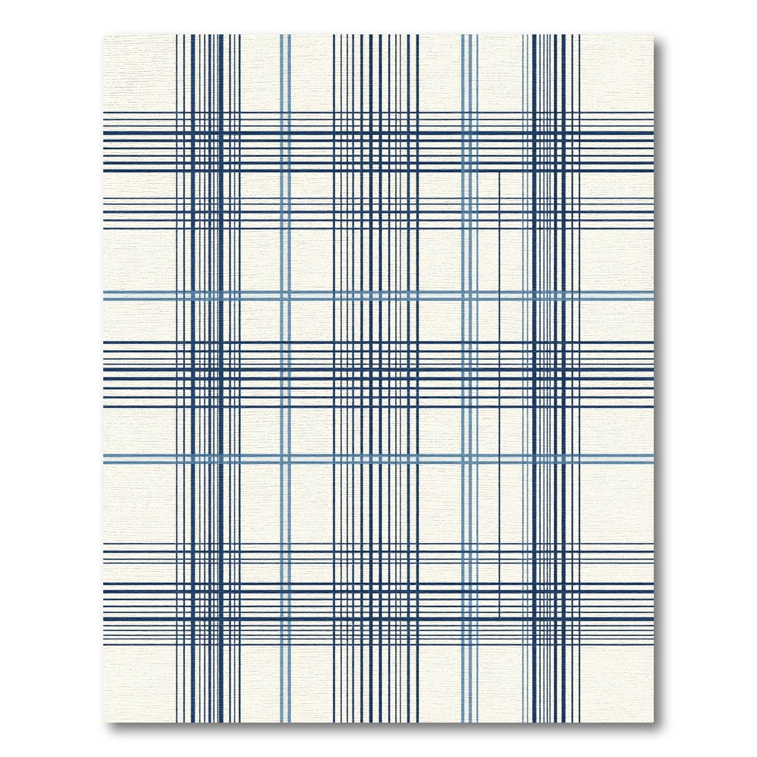 Classic Navy Blue Grid Tartan Rug