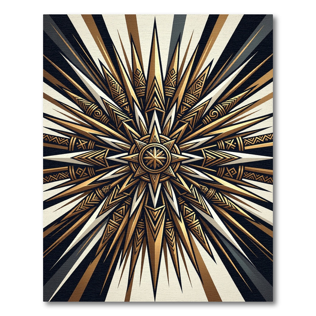 Radiant Golden Sunburst Star Rug