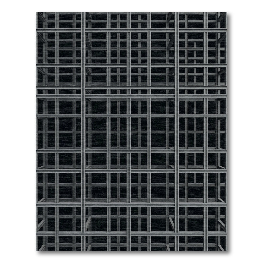 Gray Metal Lattice Grid Abstract Rug
