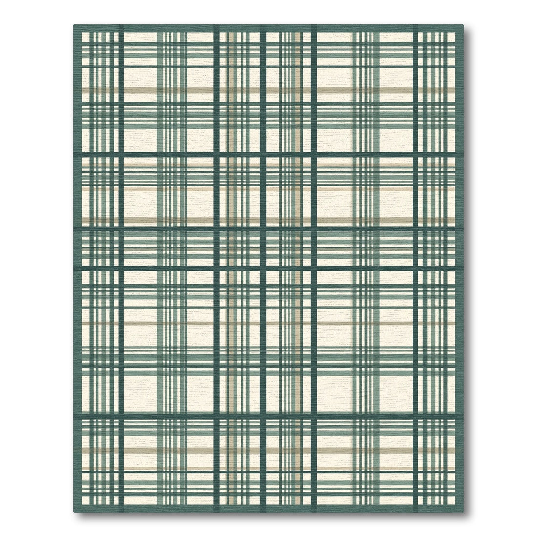 Sage and Cream Plaid Grid Rug