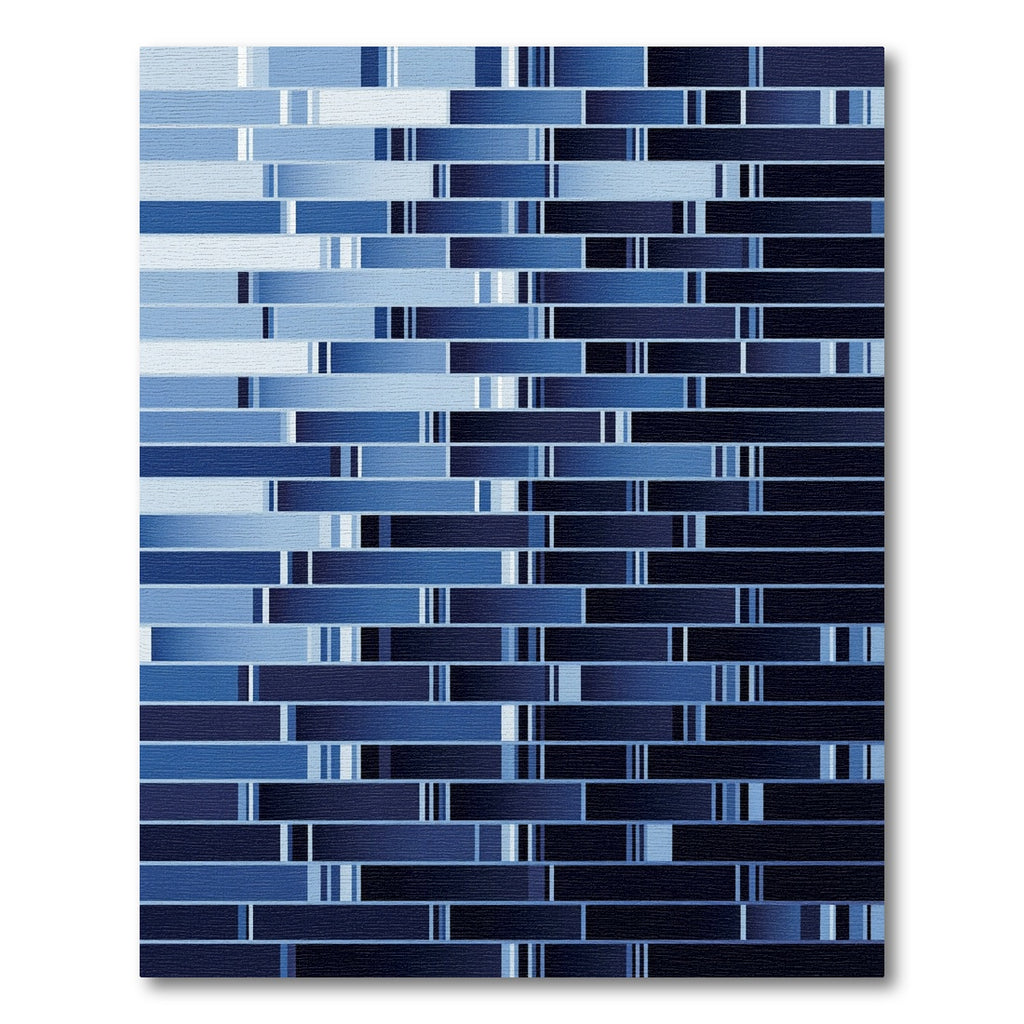 Deep Blue Gradient Horizontal Stripe Rug