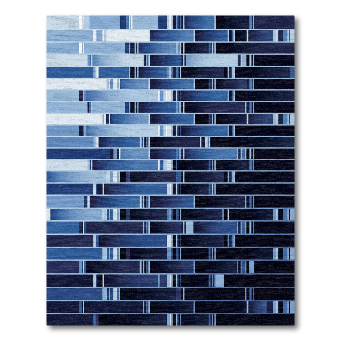 Deep Blue Gradient Horizontal Stripe Rug