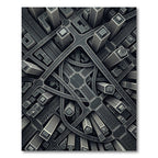 Monochrome Urban Cityscape Highway Overpass Rug