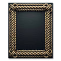 Braided Rope Border Rustic Texture Rug
