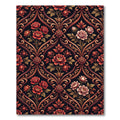 Rich Red Floral Damask Ornament Rug