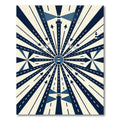 Geometric Navy Lighthouses Radial Ray Rug