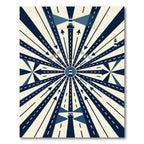 Geometric Navy Lighthouses Radial Ray Rug