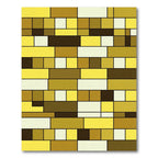 Geometric Golden Tones Abstract Grid Rug