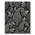 Black Silver Elaborate Paisley Swirl Rug