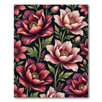 Moody Burgundy and Blush Botanical Floral Rug