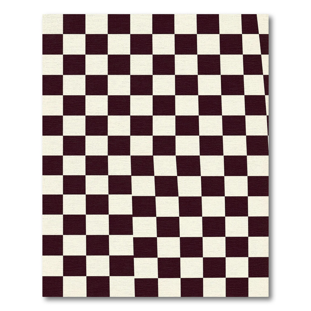 Classic Black White Checkered Grid Rug