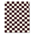 Classic Black White Checkered Grid Rug