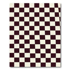 Classic Black White Checkered Grid Rug