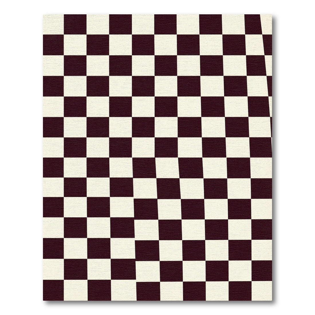 Classic Black White Checkered Grid Rug