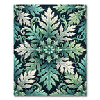 Verdant Aqua Acanthus Scroll Rug