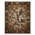 Sophisticated Gold Acanthus Leaf Scroll Rug