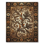 Sophisticated Gold Acanthus Leaf Scroll Rug