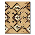 Earthy Sand Tone Geometric Pyramid Rug