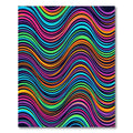 Vibrant Multi-Colored Wavy Rainbow Lines Rug
