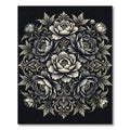 Monochromatic Floral Scroll Mandala Rug