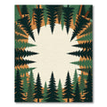 Evergreen Forest Canopy Earth Tone Border Rug
