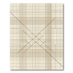 Minimalist Beige Linear Geometric Grid Rug