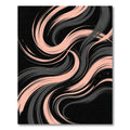 Abstract Pink and Charcoal Swirling Waves Rug