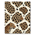 Artistic Leopard Portrait Gold Ochre Rug