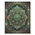 Emerald Vintage Ornate Floral Medallion Rug