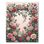 Pink Rose Trellis Garden Accent Rug