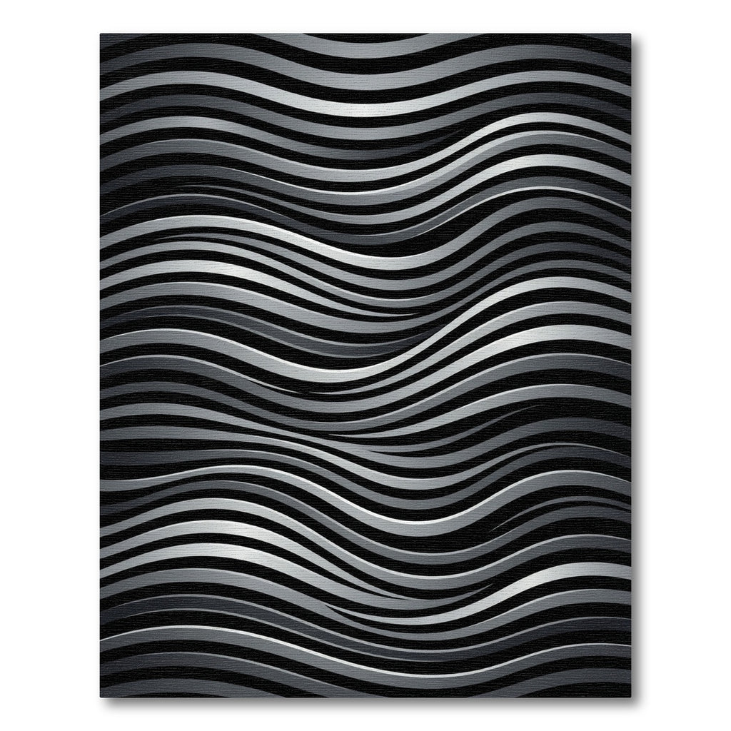 Monochromatic Silver Wave Curve Rug