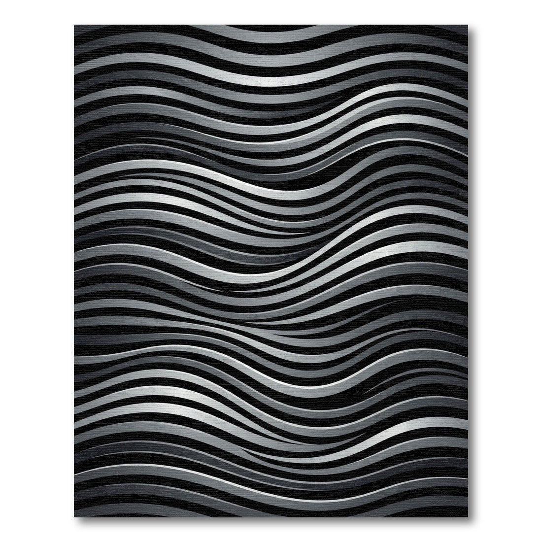 Monochromatic Silver Wave Curve Rug