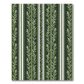 Earthy Green Botanical Striped Foliage Rug