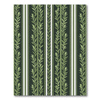 Earthy Green Botanical Striped Foliage Rug