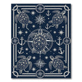 Nautical Sea Turtle Compass Marine Rug