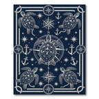 Nautical Sea Turtle Compass Marine Rug