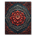 Gothic Crimson Floral Medallion Rug