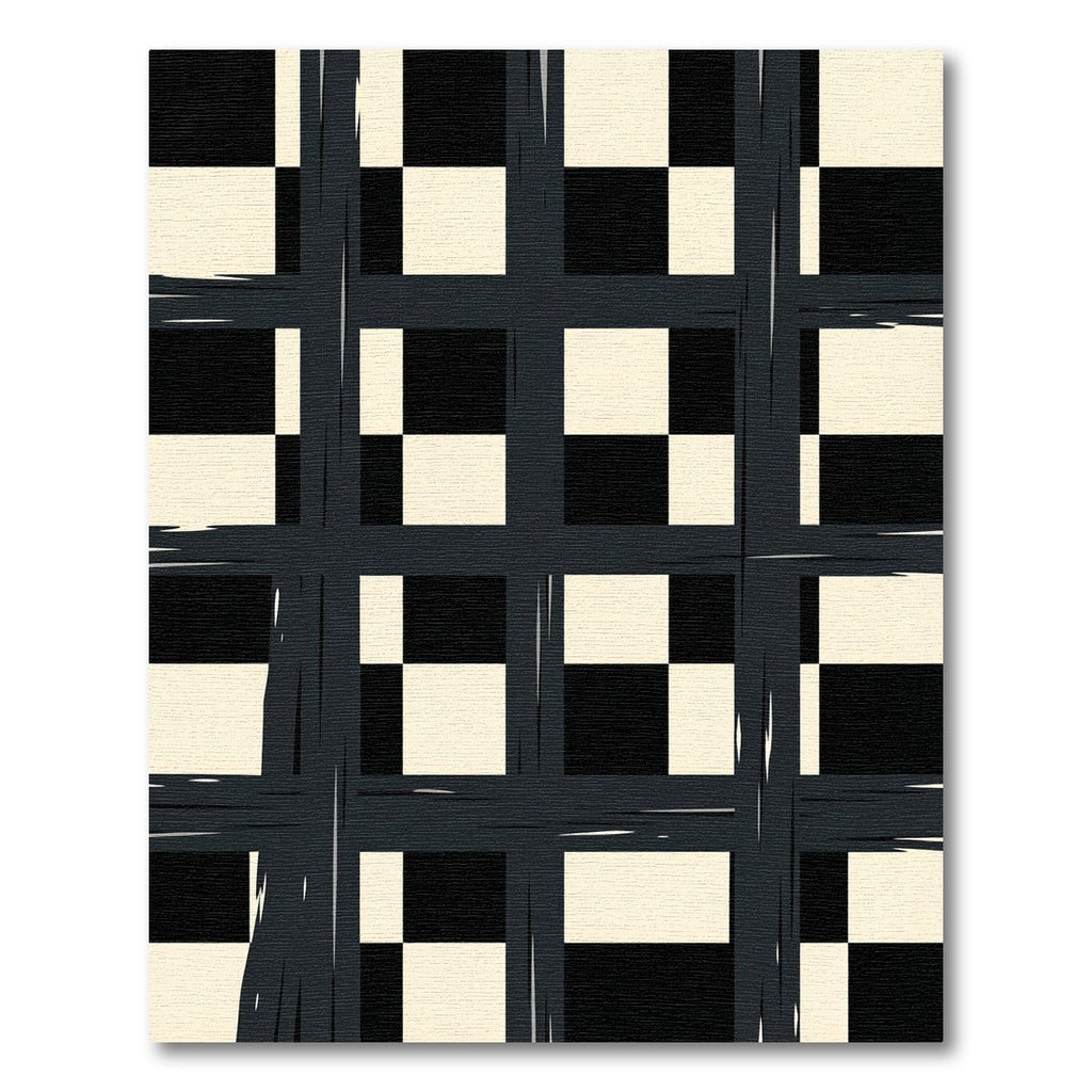 Monochromatic Textured Checkered Grid Rug